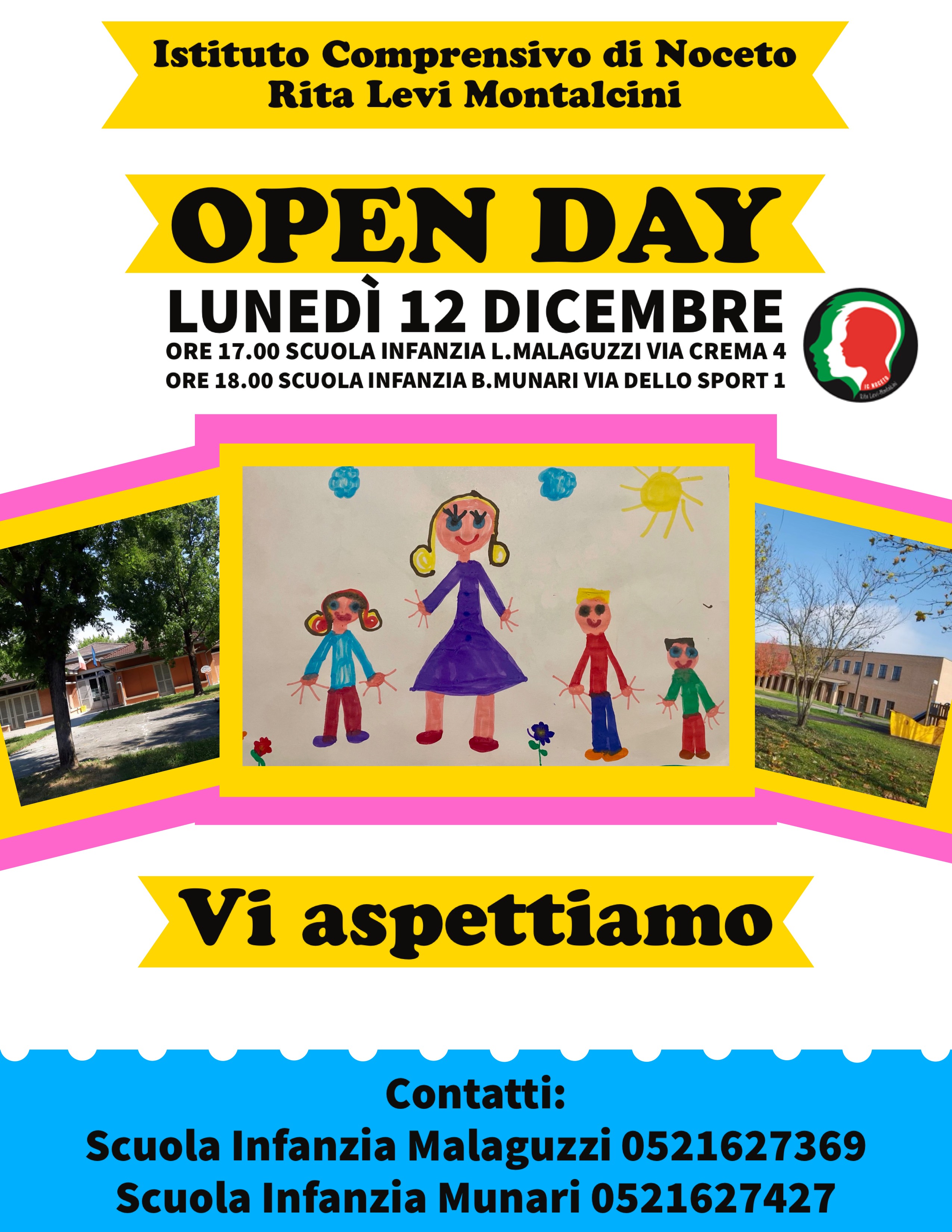 OPEN DAY SCUOLA INFANZIA L. MALAGUZZI B. MUNARI LUNEDI 12 DICEMBRE