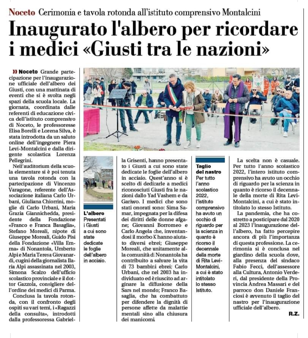 Inaugurazione Albero dei GIUSTI