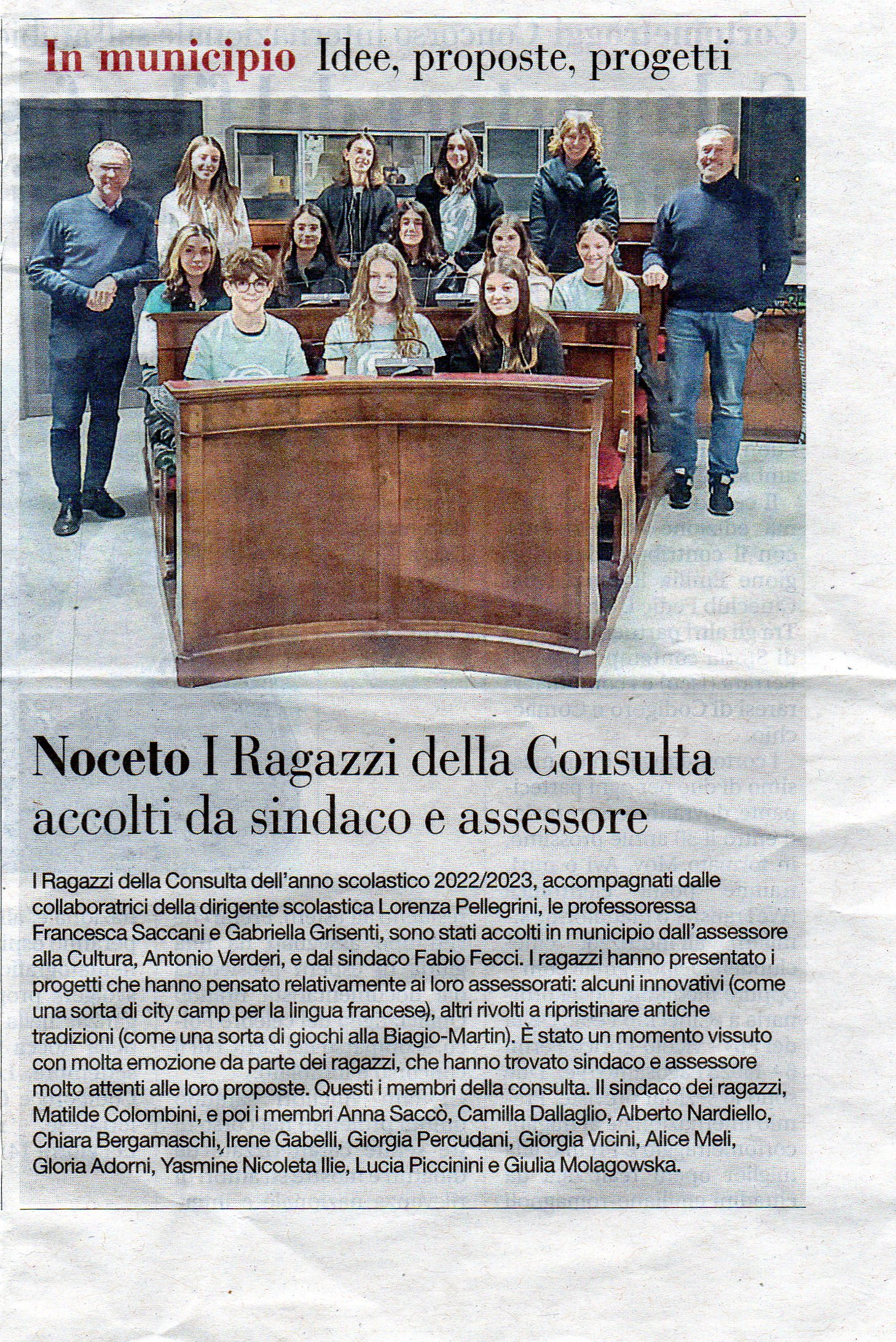 PROPOSTE DELLA CONSULTA DEI RAGAZZI
